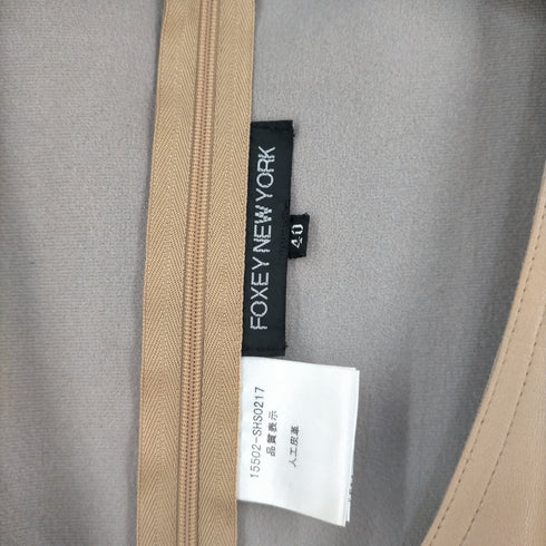 フォクシーニューヨーク FOXEY NEW YORK フェイクレザー ノースリーブワンピース レディース JPN:40