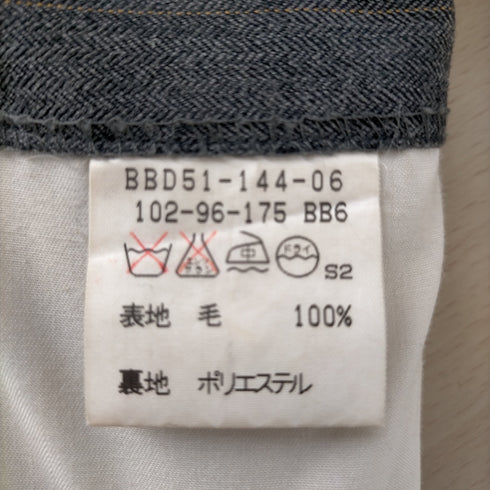 日本製 カシミヤ混ウールストライプ2タックスラックス メンズ BB6(96cm)