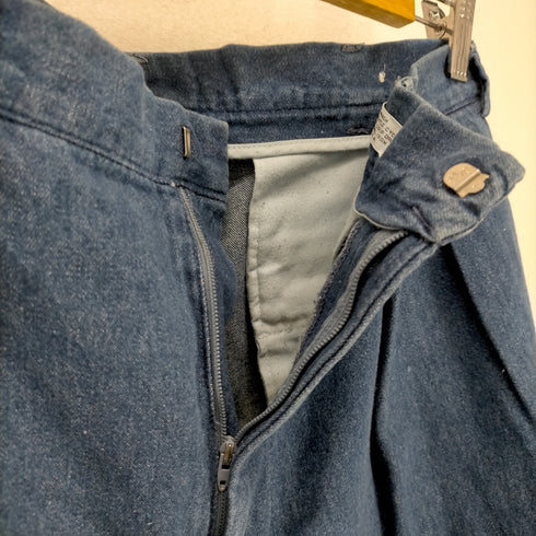 ブルックスブラザーズ BROOKS BROTHERS 80S ロケットタロン MADE IN U.S.A. 2タックデニムスラックス メンズ 33
