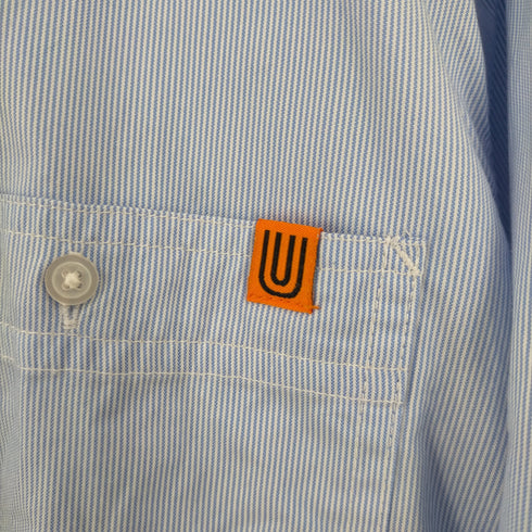 ユニバーサルオーバーオール UNIVERSAL OVERALL バンドカラーストライプシャツ メンズ JPN:M
