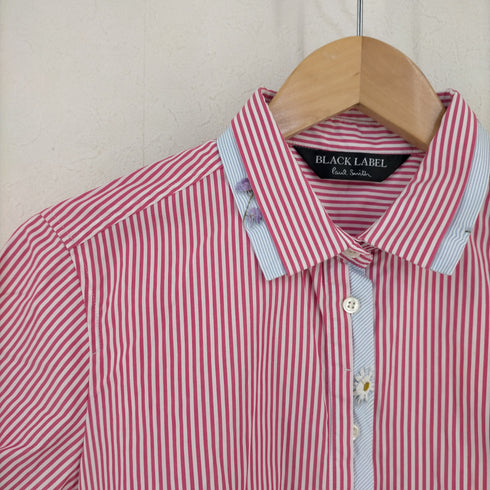 ポールスミスブラックレーベル Paul Smith BLACK LABEL レイヤード 花柄 ストライプシャツ レディース JPN:42