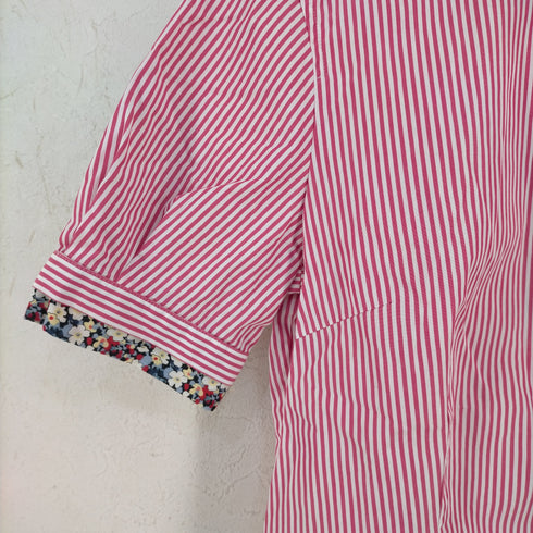 ポールスミスブラックレーベル Paul Smith BLACK LABEL レイヤード 花柄 ストライプシャツ レディース JPN:42
