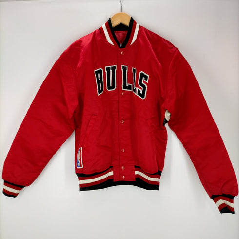 スターター STARTER 90S USA製 NBA Chicago Bulls シカゴブルズ ナイロンスタジャン 裏地キルティング メンズ import:L