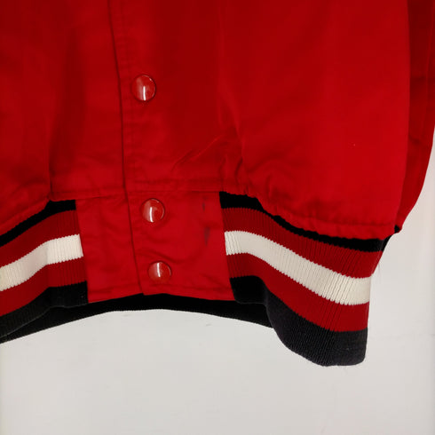 スターター STARTER 90S USA製 NBA Chicago Bulls シカゴブルズ ナイロンスタジャン 裏地キルティング メンズ import:L