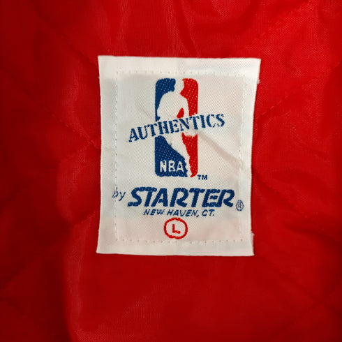 スターター STARTER 90S USA製 NBA Chicago Bulls シカゴブルズ ナイロンスタジャン 裏地キルティング メンズ import:L