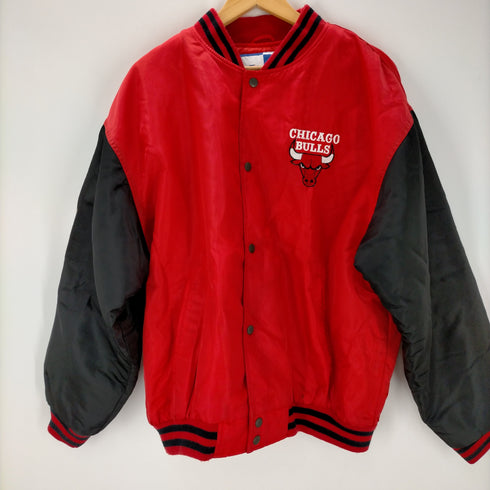 ロゴアスレチック LOGO ATHLETIC 90S-00S 韓国製 NBA Chicago Bulls シカゴブルズ ナイロンスタジャン 裏地キルティング メンズ import:L
