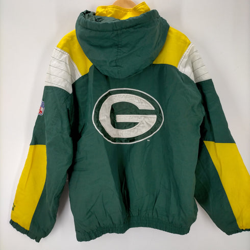 スターター STARTER 00S 韓国製 NFL PACKERS パッカーズ ナイロンプルオーバージャケット 裏地キルティング メンズ import:L