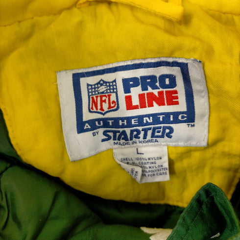 スターター STARTER 00S 韓国製 NFL PACKERS パッカーズ ナイロンプルオーバージャケット 裏地キルティング メンズ import:L