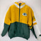 スターター STARTER 00S 韓国製 NFL PACKERS パッカーズ ナイロン ジップアップ ジャケット 裏地キルティング 中綿 メンズ import:L