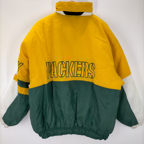 スターター STARTER 00S 韓国製 NFL PACKERS パッカーズ ナイロン ジップアップ ジャケット 裏地キルティング 中綿 メンズ import:L