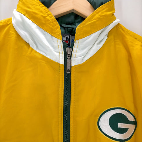 スターター STARTER 00S 韓国製 NFL PACKERS パッカーズ ナイロン ジップアップ ジャケット 裏地キルティング 中綿 メンズ import:L
