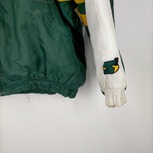 スターター STARTER 00S 韓国製 NFL PACKERS パッカーズ ナイロン ジップアップ ジャケット 裏地キルティング 中綿 メンズ import:L