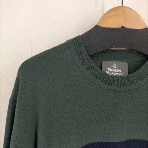 ヴィヴィアンウエストウッドマン Vivienne Westwood MAN オーブ刺繍 カラーブロックウールニット メンズ JPN:50
