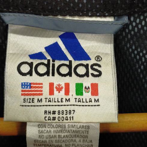アディダス adidas 90Sパフォーマンスロゴ刺繍 ハーフジップナイロンジャケット メンズ import:M