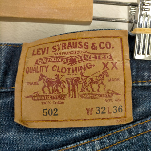 リーバイス Levis 90s 復刻 502XX BIGE 赤耳 棒タロン ボタン裏J09 ジップフライ デニムパンツ 98年製 日本製 メンズ 32inch W32