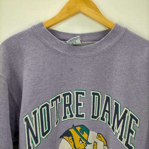 PLUMA SANTEE HEAVY WEIGHT 90S USA製 スウェット NOTRE DAME 霜降り紫 メンズ import:L