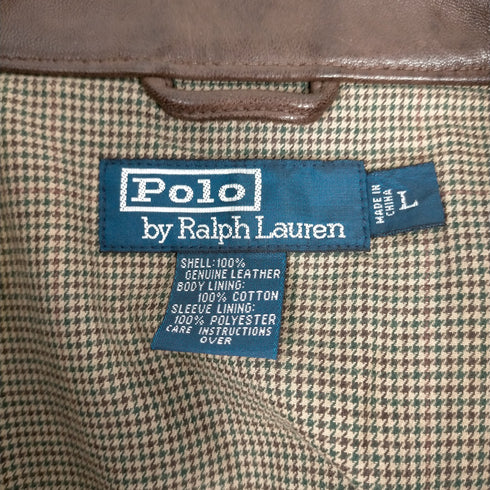 ポロバイラルフローレン Polo by RALPH LAUREN ポニー刺繍 シングル レザー スウィングトップ メンズ import:L