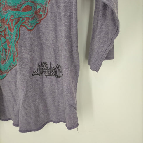 90S スカルヘッド 9分丈 カットソー シングルステッチ メンズ import:L