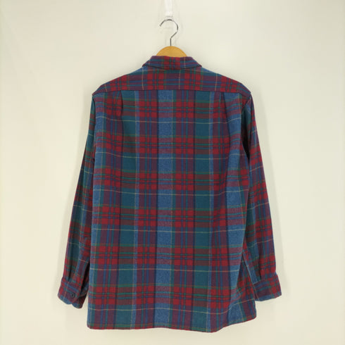 ペンドルトン PENDLETON 90-00s USA製 開襟 ネルチェックシャツ メンズ import:S