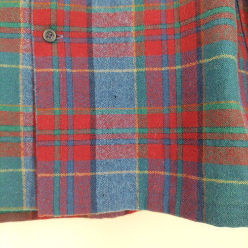 ペンドルトン PENDLETON 90-00s USA製 開襟 ネルチェックシャツ メンズ import:S