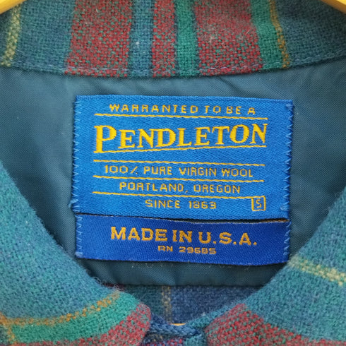 ペンドルトン PENDLETON 90-00s USA製 開襟 ネルチェックシャツ メンズ import:S