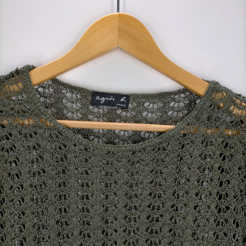 アニエスベー agnes b. メッシュ半袖カットソー レディース