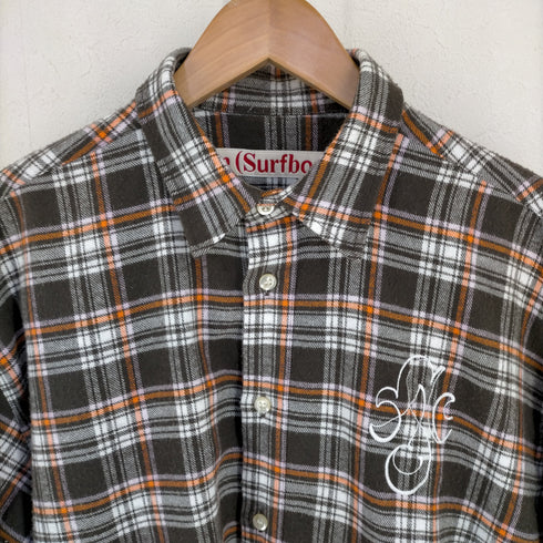 stockholm surfboard club FLYNN BROWN CHECK チェックネルシャツ メンズ import:XS