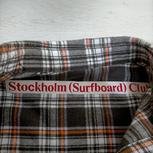stockholm surfboard club FLYNN BROWN CHECK チェックネルシャツ メンズ import:XS