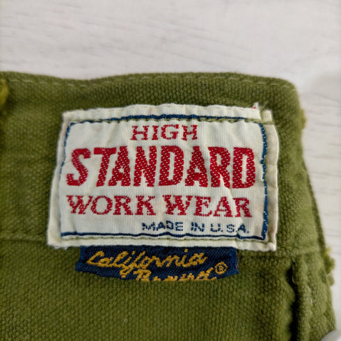 ハイスタンダード HIGH STANDARD USA製 HIGH STANDARD WORK WEAR 製品染め ワークパンツ TALONジップ メンズ 34inch