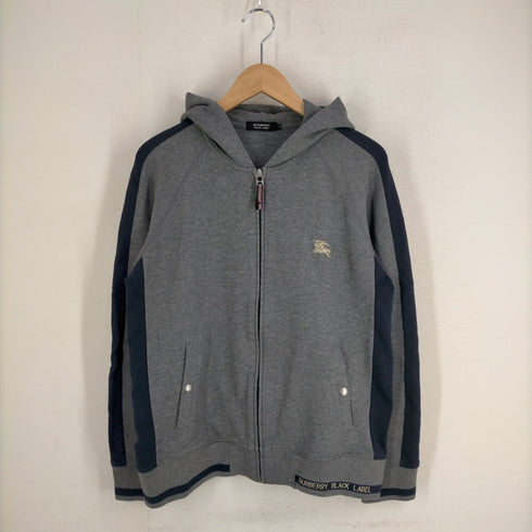 バーバリーブラックレーベル BURBERRY BLACK LABEL ロゴ刺しゅうジップアップパーカー メンズ JPN:3