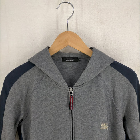 バーバリーブラックレーベル BURBERRY BLACK LABEL ロゴ刺しゅうジップアップパーカー メンズ JPN:3