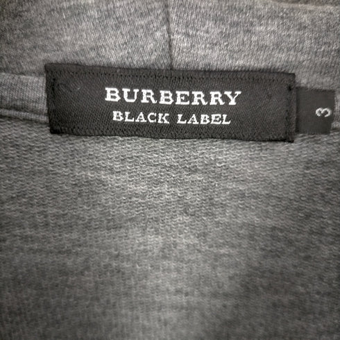 バーバリーブラックレーベル BURBERRY BLACK LABEL ロゴ刺しゅうジップアップパーカー メンズ JPN:3