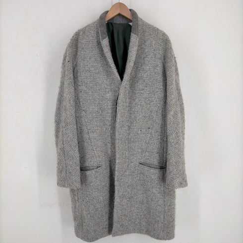ハイダーアッカーマン HAIDER ACKERMANN ベルギー製 アルパカウール カラーレス比翼コート メンズ JPN:XS