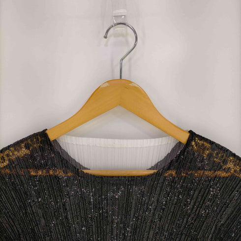 プリーツプリーズイッセイミヤケ PLEATS PLEASE ISSEY MIYAKE プリーツ加工 レースフロント バイカラー カットソー レディース JPN:3
