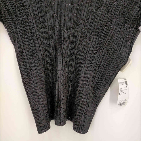 プリーツプリーズイッセイミヤケ PLEATS PLEASE ISSEY MIYAKE プリーツ加工 レースフロント バイカラー カットソー レディース JPN:3
