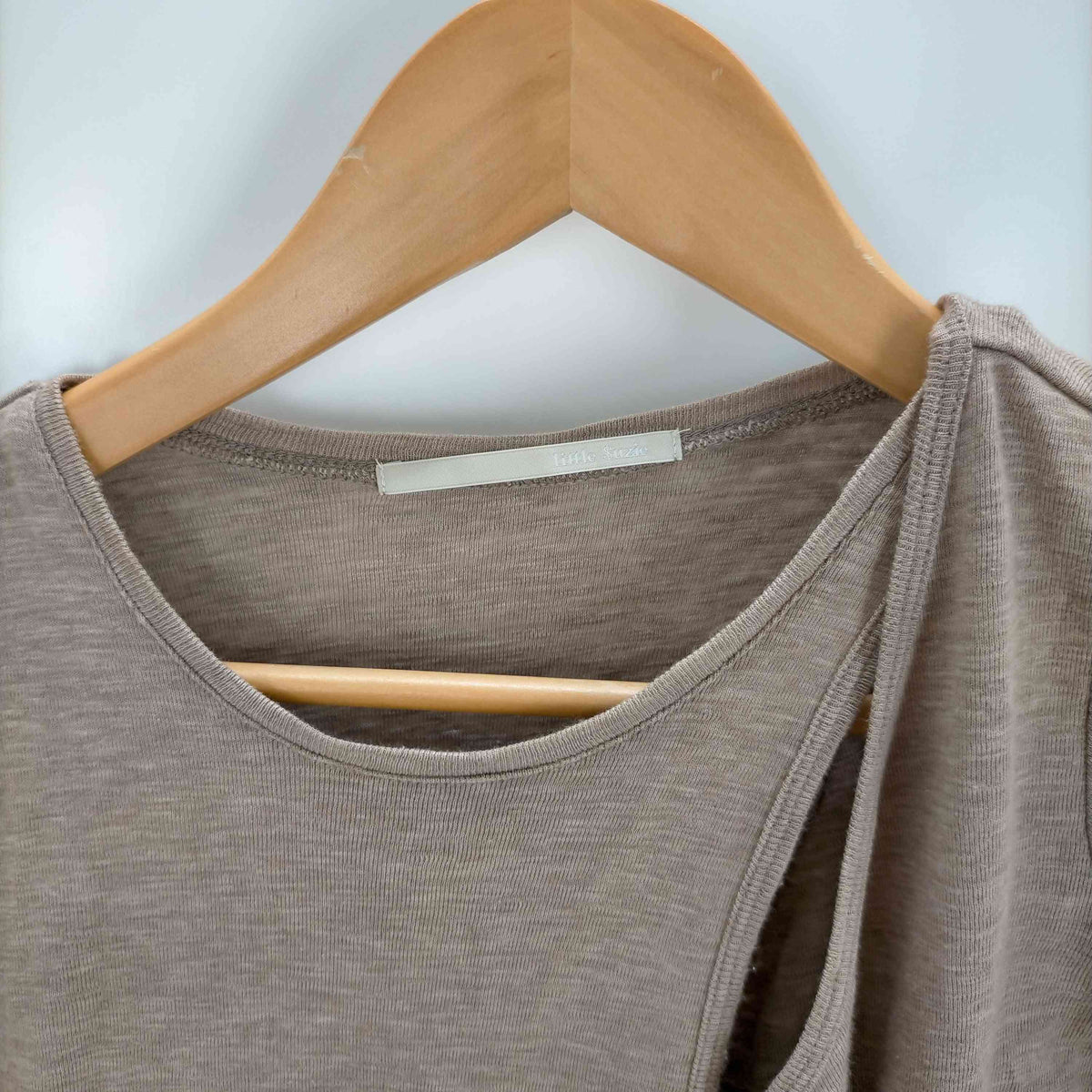 Kiefer Top - Asymmetric Long Sleeve Cutout Top in Khaki