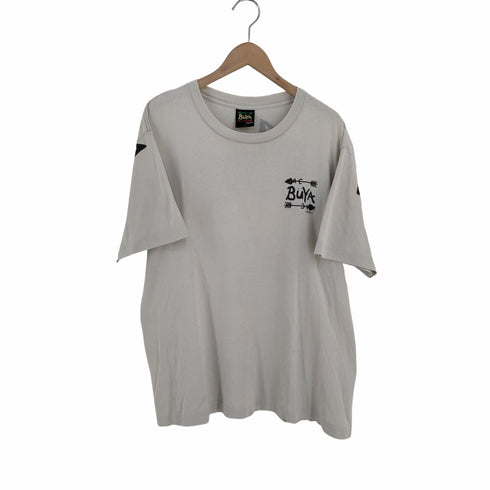 USA製 BUYA HAWAII take NO prisoners シャーク 両面プリント クルーネックTシャツ シングルステッチ メンズ import:L