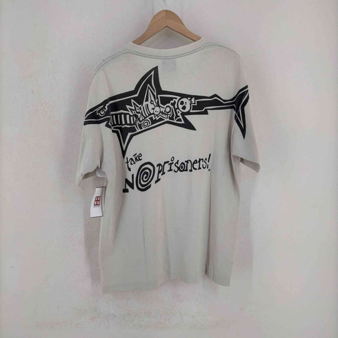 USA製 BUYA HAWAII take NO prisoners シャーク 両面プリント クルーネックTシャツ シングルステッチ メンズ import:L
