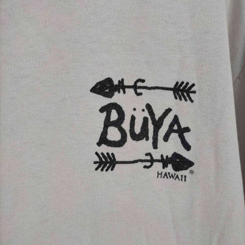 USA製 BUYA HAWAII take NO prisoners シャーク 両面プリント クルーネックTシャツ シングルステッチ メンズ import:L
