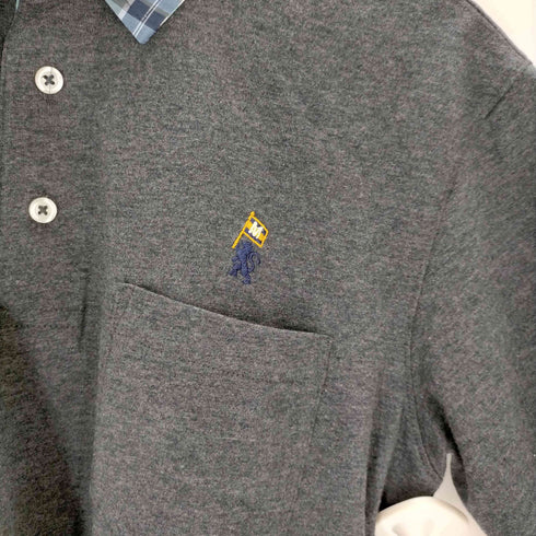 ランズエンド LANDS END 襟チェック 刺繍ポロシャツ メンズ JPN:M