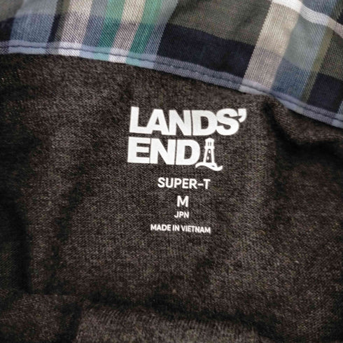 ランズエンド LANDS END 襟チェック 刺繍ポロシャツ メンズ JPN:M