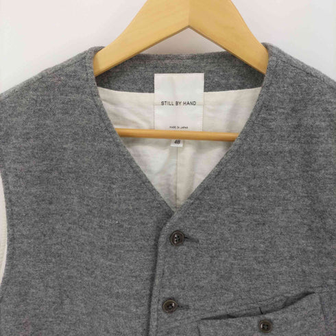スティルバイハンド STILL BY HAND ナイロン混 ウール 5ポケット ノーカラー ベスト メンズ JPN:48