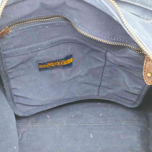 ラグビーラルフローレン Rugby Ralph Lauren レザーハンド ロゴ 刺繍 キャンバス トート メンズ