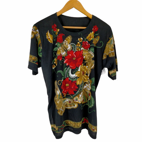 花柄半袖Tシャツ レディース