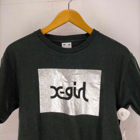 エックスガール X-girl メタリックボックスロゴTシャツ レディース FREE
