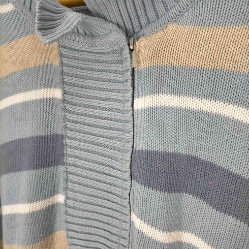 リズ クレイボーン LIZ Claiborne ハーフジップ ハイネックコットンボーダーニット レディース 3X