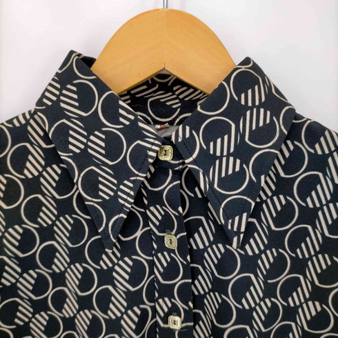 総柄 剣襟 L/S シャツ レディース