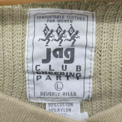 JAG CLUB ヘンリーネック 切替 ナイロン混 コットン ニット レディース import:L
