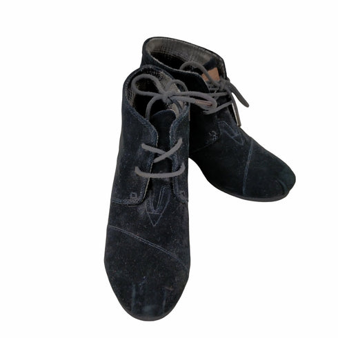 トムス TOMS スウェードヒールブーツ レディース M8