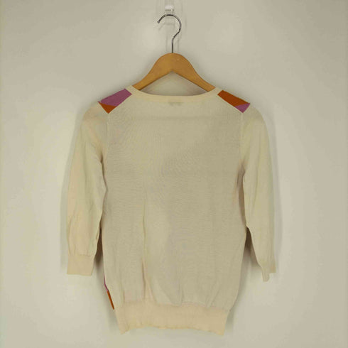 マッキントッシュフィロソフィー MACKINTOSH PHILOSOPHY アーガイル柄 Vネックコットンニット セーター レディース EUR:38